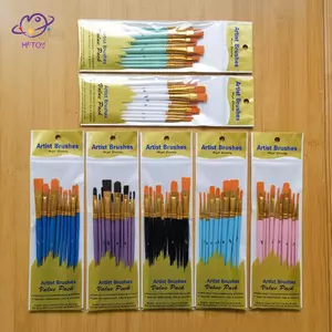Bộ cọ sơn HFTOY 10pc Bàn chải sơn Nylon Bàn chải sơn dầu thanh ngắn Bàn chải Acrylic Bút màu nước Đồ dùng nghệ thuật chuyên nghiệp chất lượng cao ~