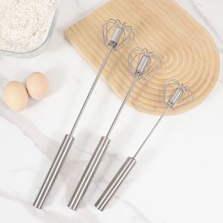 Hàng sẵn có Tay cầm dây thép không gỉ Máy đánh bóng Loại bán tự động Máy đánh trứng loại lò xo Máy trộn bột P6ZL