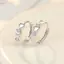 PNPIA- Hình Tình Yêu Giảm Cân Bạc Nguyên Chất Cubic Zirconia Trị Liệu Từ Tính Bông Tai Mỏng