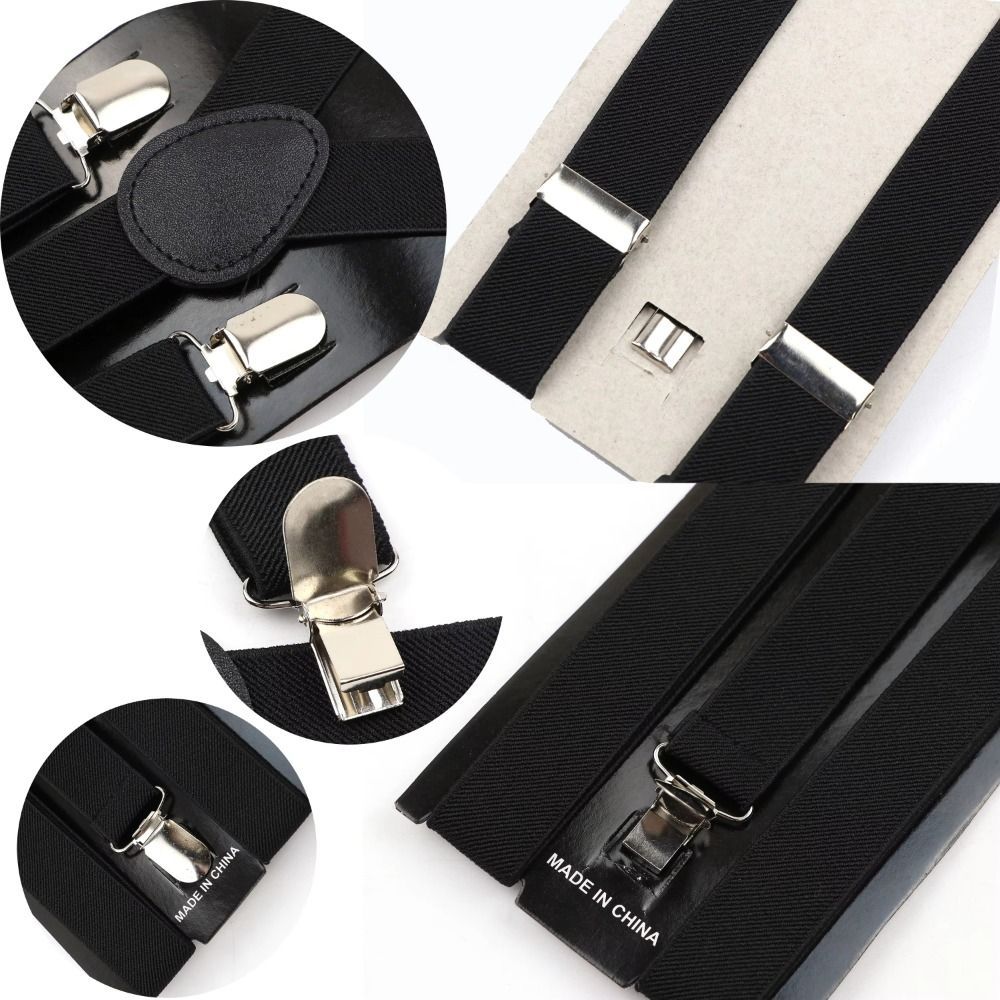 Dây treo PYCOU, Dây treo kẹp màu trơn Unisex, Dây treo đàn hồi có thể điều chỉnh