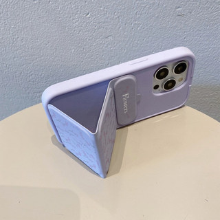 Ốp bảo vệ nắp lật họa tiết hoa tím cho iPhone 11 12promax 13pro15pro 15promax 14 14promax 14pro 16 pro max 16 plus 17 17promax