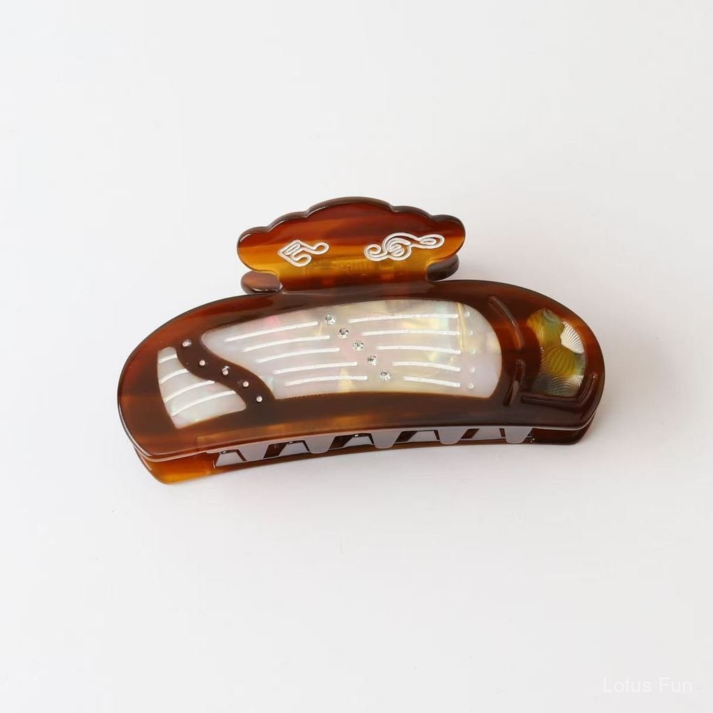 Kẹp Tóc Cá Mập Retro Phong Cách Mới, Phụ Kiện Tạo Kiểu Tóc Nhạc Cụ Pipa/Guzheng, Chất Liệu Acetate