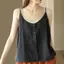 Áo yếm không tay bằng vải lanh Cotton Kích thước lớn Loose Phiên bản cổ điển Mùa hè Văn học Nhà bên trong bên ngoài hàng đầu