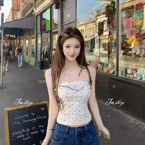 Phong cách ham muốn tinh khiết Slim-fit Gợi cảm Chấm bi ống Áo Vest nữ mùa hè Thiết kế kiểu Pháp quây Áo sơ mi đáy lười