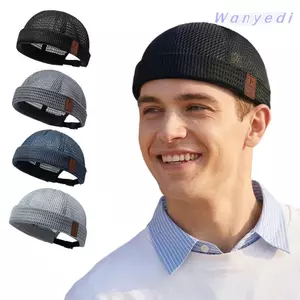 WANYEDI Docker Beanies Mũ, Mũ da dưa thoáng khí không vành, Lưới thông thường có thể điều chỉnh siêu nhẹ Skullcap ngoài trời