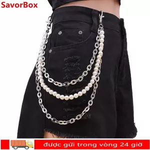 Dây thắt lưng SAVORBOX, Dây đeo thắt lưng bằng kim loại thông thường, Phụ kiện quần áo nhiều lớp Punk Hip-hop nhiều lớp thời trang