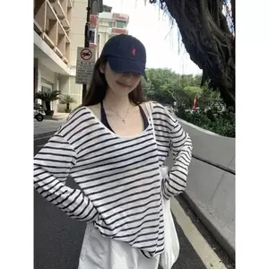 Wasteland Style Niche Thin Style Lazy Style Covering Meat Commuter Sling + Áo hai mảnh