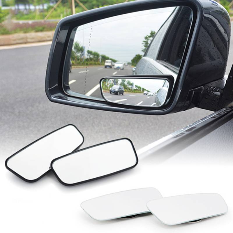CMinYP 2 chiếc gương lồi góc rộng 360° điều chỉnh cho ô tô, khung tròn, chiếu hậu, lắp ngược