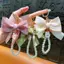 BeautifulHomeA Thời Trang Lớn Nơ Ruy Băng Ngọc Trai Móc Chìa Khóa Nữ Nhiều Màu DIY Móc Khóa Mặt Dây Chuyền Treo Trang Trí Túi Ngọt Phụ Kiện VN