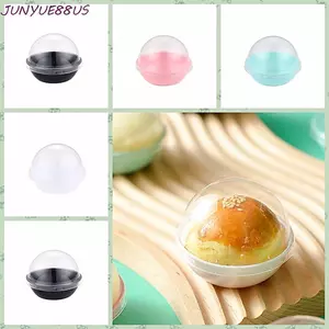 JUNYUE88US 50 Khay đóng gói giòn lòng đỏ trứng, Hộp đóng gói bánh trung thu tròn bằng nhựa, Đồ dùng dự tiệc có nắp trong suốt Đóng gói riêng|Hộp đựng Xmas