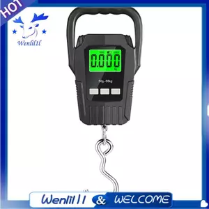 Cân treo kỹ thuật số LCD di động 50kg / 50g Móc cân điện tử Cân hành lý Cân bằng trọng lượng