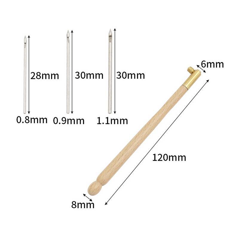 MUQV Kim Thêu Tambour Móc Luneville Móc Tay Cầm Với 3 Kim Bộ S Couture Luneville Lấp Lánh Hạt Dụng Cụ Thêu n