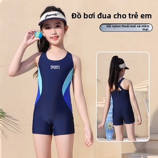 Đồ bơi liền thân cho bé gái - Phong cách thể thao quần đùi nhanh khô ôm gọn đi bơi mùa hè