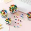 ZENZON 100 Chiếc Bảng Tacks Đẩy Chân, Thẻ Treo Tường Hình Ảnh Nút Chân Kẹp Ngón Tay Cái, Nhựa Đầy Màu Sắc Nút Chai Bảng Ngón Tay Cái Tacks Chân Cố Định