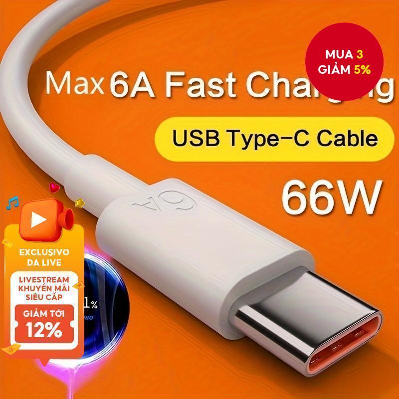 Cáp Dữ Liệu 6A TYPE-C Tương Thích Cho Huawei Millet Vivo Glory Redmi Cáp Sạc Nhanh 1 Mét | BigBuy360 - bigbuy360.vn