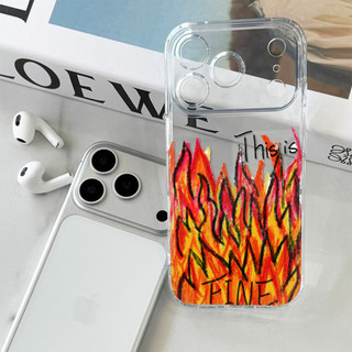 Lửa Graffiti ỐP đIệN ThoạI Cho IPhone 17 16PRO 15Plus 14 13 12 11 Promax XR XSMAX ốP Silicon TPU MềM Trong SuốT