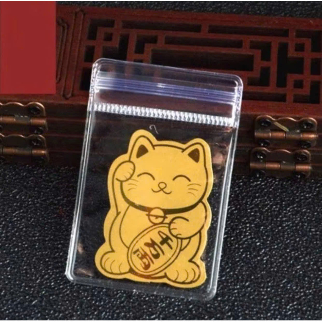 01 Miếng dán Mạ Vàng Mèo Thần Tài- chiêu tài lộc may mắn
