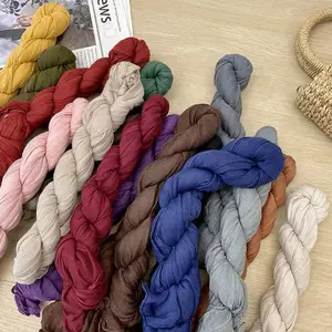 PNPIA-Áo vải lanh Cotton phong cách Hàn Quốc gấp khăn quàng cổ nữ mỏng màu trơn Đơn giản phù hợp với vai dài quấn Ne ấm hơn Khăn lụa