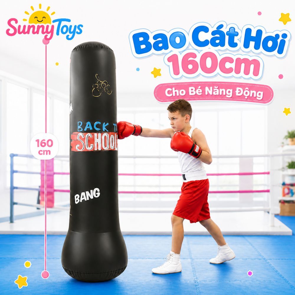 Bộ Đấm Bốc Hơi SunnyToys Tặng Kèm Bơm - Trụ Boxing Cho Bé Vận Động Vui Nhộn