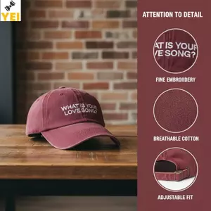 < YEI > Mũ Denim Cotton đã giặt với thiết kế đau khổ mềm mại có thể điều chỉnh cho nam và nữ Mới