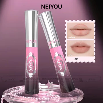 NEIYOU Son Bóng Dạng Lỏng Bút Kẻ Viền Môi Tông Nude Hiệu ứng Làm Môi đầy Hơn Chống Nước Bền Lâu
