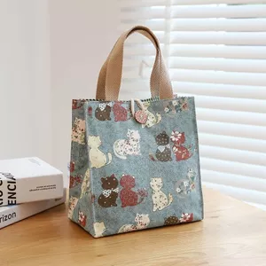 Túi Bento Dung Tích Lớn Bento Vải Túi Tote Nhân Viên Văn Phòng Phong Cách Nhật Bản Hộp Cơm Trưa Túi Đi Chơi Túi Tote Di Động