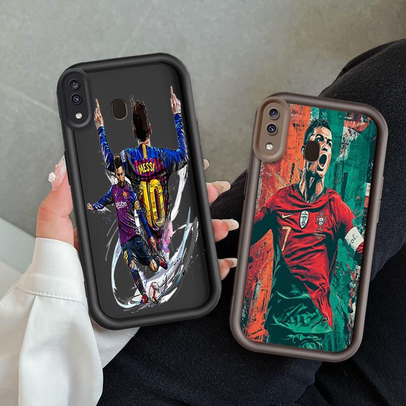 Ốp Lưng Cho Samsung A20 A30 Hoạt Hình Silicon Điện Thoại Thông Minh Mềm TPU World Cup Messi Cristiano Ronaldo Angel Eye Ốp Lưng Chống Sốc