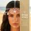 Chuỗi đầu FUHUIOT Boho, Chuỗi tóc Bohemian phong cách đại dương, Chuỗi đầu vỏ Sao biển thanh lịch Thời trang đính cườm Đầu mảnh mặc thường ngày