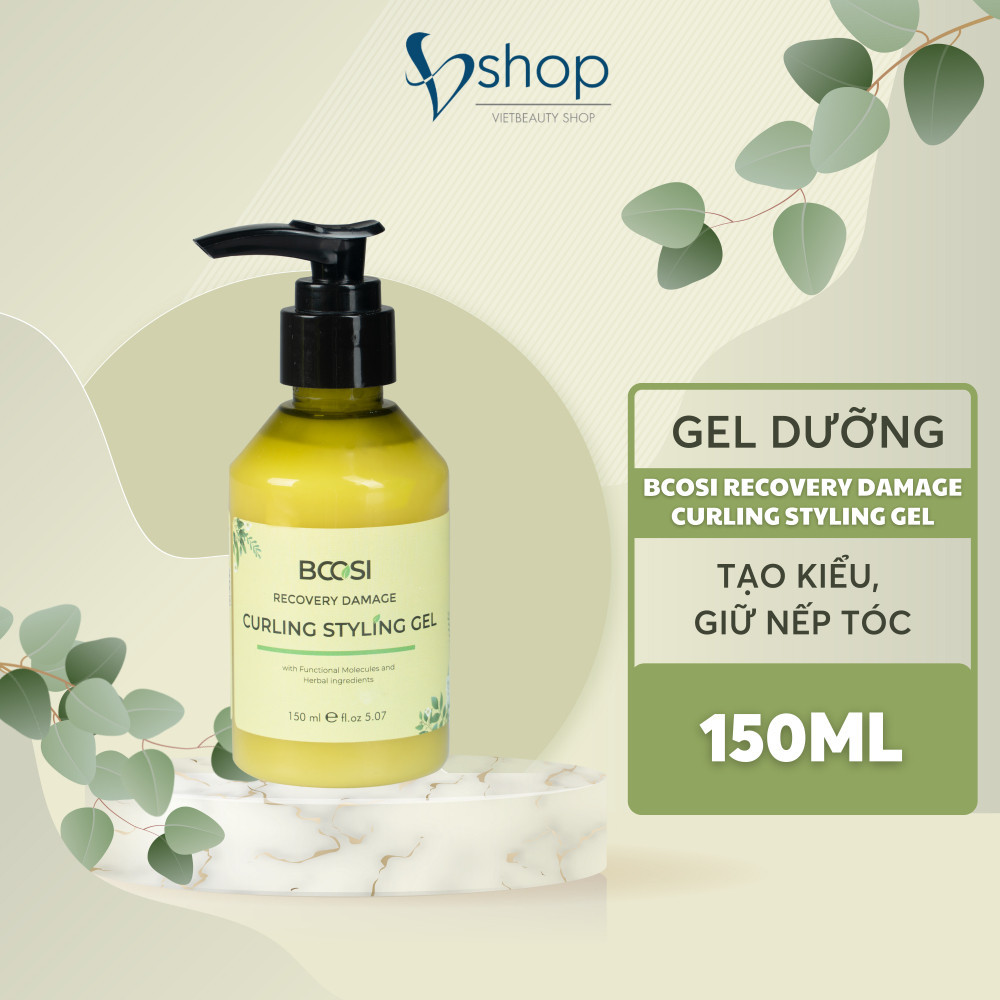 Gel Tạo Kiểu Định Hình Giữ Nếp Tóc Xoăn Bcosi Recovery Damage Curling Styling Gel 150ml [ MK ]