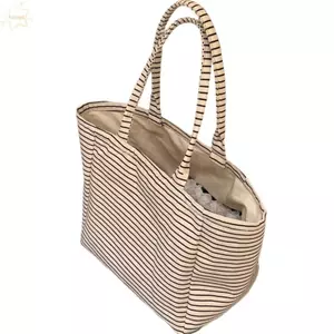 Túi Tote AWNGD, Túi Đeo Vai Họa Tiết Sọc Vải, Túi Xách Di Động Bền Đẹp Dung Tích Lớn Thời Trang Đi Chơi Hàng Ngày