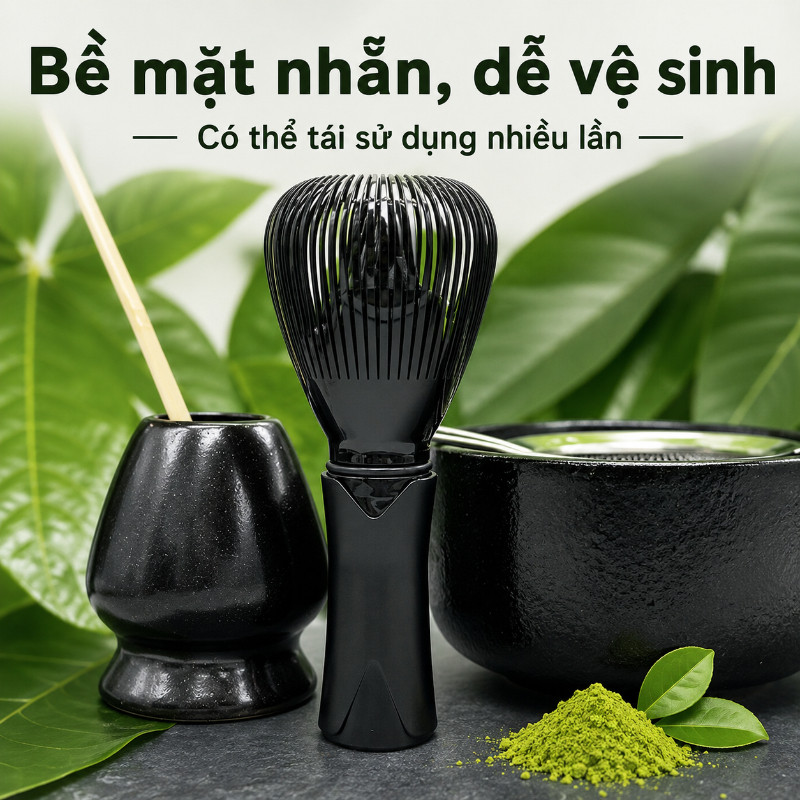 Chổi Chasen Matcha ABS Cao Cấp – Dụng Cụ Pha Trà, Chổi Đánh Matcha, Bộ Chổi Trà Xanh Nhật Bản