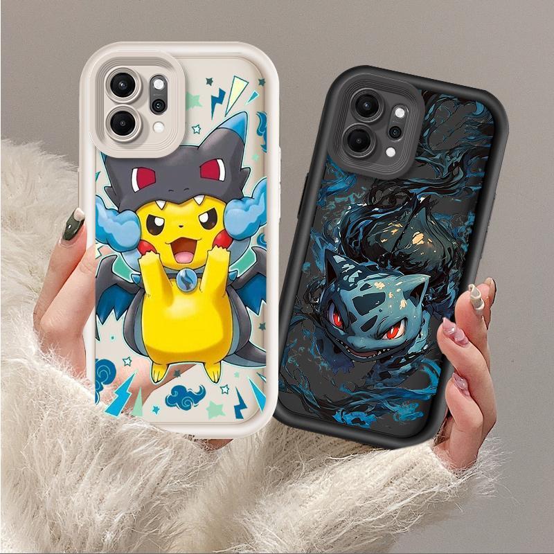 Ốp Lưng Cho OPPO Reno 6 8 10 11 12 13 14 15 F Pro Hoạt Hình Silicon Mềm TPU Pikachu Bulbasaur Pokémon Angel Eye Vỏ Điện Thoại Chống Sốc