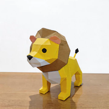 [Cut-Free No Indentation] Gói chất liệu mô hình giấy Đồ trang trí mô hình sư tử Mô hình trang trí Handmade DIY Origami