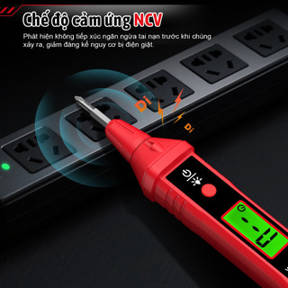 D (Bảo Hàng 1 Năm)HABOTEST HT91A Bút kiểm tra điện áp NCV AC 12 ~ 400V có màn hình LCD đèn nền dành cho dây điện