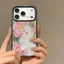 Ốp Điện Thoại Mèo Hoa Mạ Vàng Cho iPhone 17 Pro Max 16 15 14 13 Vỏ Bảo Vệ Chống Sốc