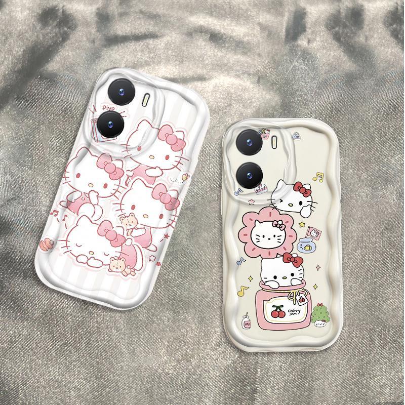 Thích hợp cho VIVO Y16 4G Y02S Điện thoại thông minh 3D TPU mềm Kitty Cat Vỏ điện thoại chống sốc