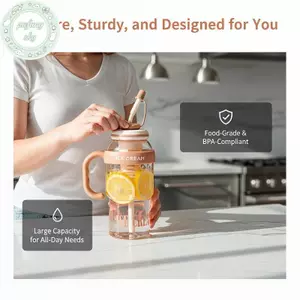 Bình Nước Nhựa Lớn PUSKY 1300ML Chống Rò Rỉ Thiết Kế Di Động Cho Tập Gym Trường Ngoài Trời VN