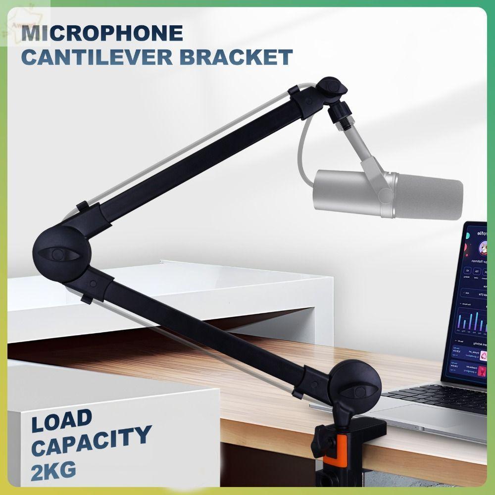AWNGD Micro Boom Arm, Giá đỡ Mic chắc chắn đa năng, 360 cấp chuyên nghiệp° Giá đỡ máy tính để bàn tay có thể điều chỉnh xoay Phát trực tiếp