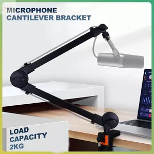 AWNGD Micro Boom Arm, Giá đỡ Mic chắc chắn đa năng, 360 cấp chuyên nghiệp° Giá đỡ máy tính để bàn tay có thể điều chỉnh xoay Phát trực tiếp