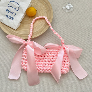 Túi đeo vai dệt tay nơ satin mới