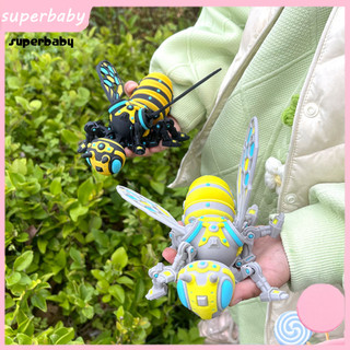 (Superbaby) Trang trí bàn làm việc của ong Cơ trang trí ong 3d In hình con ong cơ khí Cyberpunk Hornet sưu tập với các khớp di chuyển Đồ chơi Fidget khớp nối để giảm căng thẳng