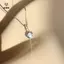Nelace hình giọt nước sáng bóng dành cho nữ Mặt dây chuyền giọt nước Zircon Dây chuyền xương đòn Nelace Quà tặng ngày lễ tình nhân Trang sức tiệc cưới [Mina]