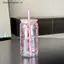 VFZ Kawaii Bình Nước Thẩm Mỹ Tumbler Cho Đá Cà Phê Nước ép Trà Nơ Dễ Thương Cốc Nhựa Có Nắp Ống Hút Chai Uống Di Động OTE