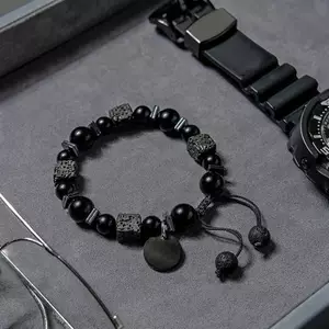 VFZ Vòng Tay Lava Vuông Núi Lửa Vòng Tay Đá Nam Mờ Hạt Thủy Tinh Có Thể Điều Chỉnh Vòng Tay Vòng Tay Vòng Tay Quyến Rũ Louislifecool