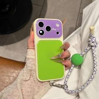 Bảo Vệ Ống Kính Màu Kẹo Acrylic Wrsit Dây Đeo Ốp Lưng Điện Thoại iPhone 17Promax 17Pro 13 14 15 16 Pro Max Chống Sốc Nữ Điện Thoại Di Động