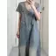 Quần yếm Denim dáng rộng thông thường ngọt ngào phong cách Hàn Quốc