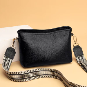 Túi Nữ 66789 / Da Bò Lớp Đầu Tiên / 20 * 14 * 8cm / Da Thật Túi Nữ Mới Đơn Giản Họa Tiết Vải Lánh Túi Đeo Ngang Một Vai Túi Nữ Túi Da Bò Lớp Đầu Tiên
