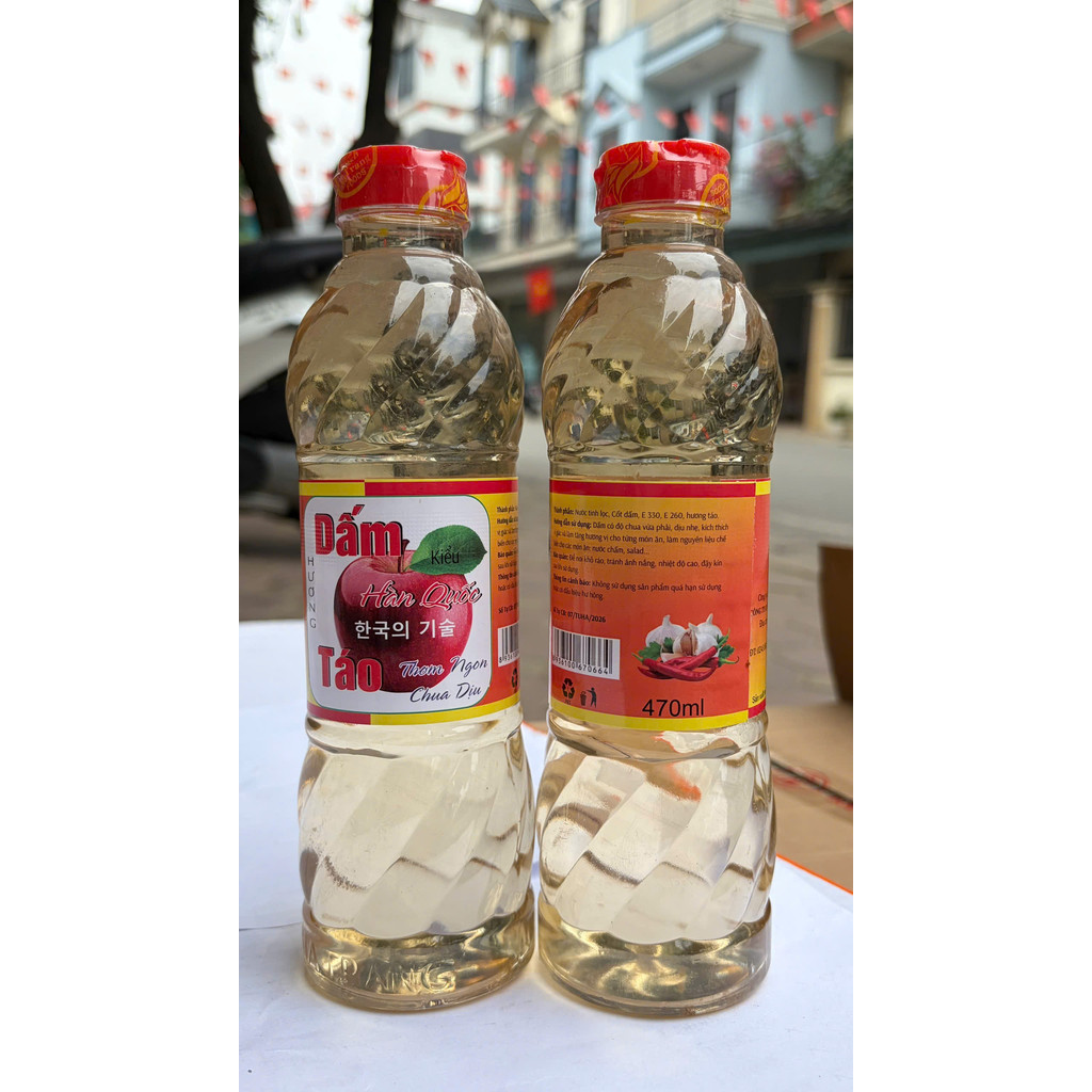 Giấm táo kiểu Hàn Quốc 470ml - trộn gỏi, trộn salad, nấu ăn, uống detox cơ thể, hỗ trợ tiêu hóa