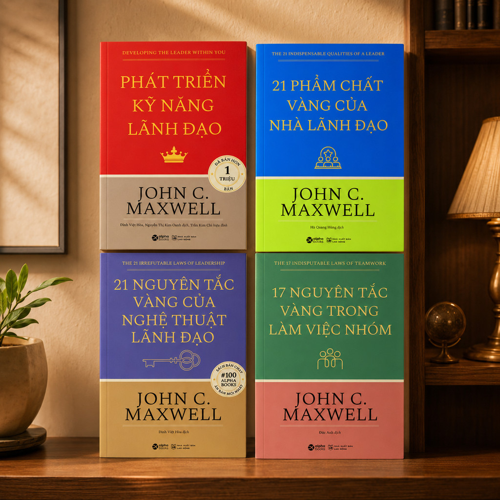 Combo 4 cuốn sách Về Các Nguyên Tắc, Kỹ Năng Và Phẩm Chất Lãnh Đạo - John C.Maxwell (Alpha Books)