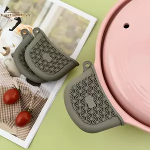 TRTR 1 Kẹp Chịu Nhiệt Silicon Chống Trơn Trượt Tay Cầm Chống Bỏng Kẹp Nồi Nhiệt Nơ Lò Vi Sóng Găng Tay Tiện Ích Nhà Bếp VN